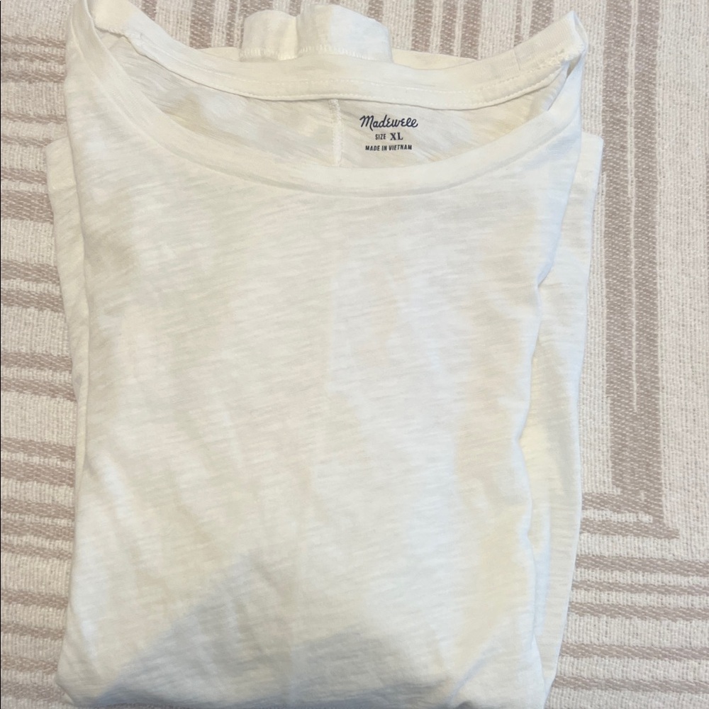 Madewell White Slub Crewneck Tee